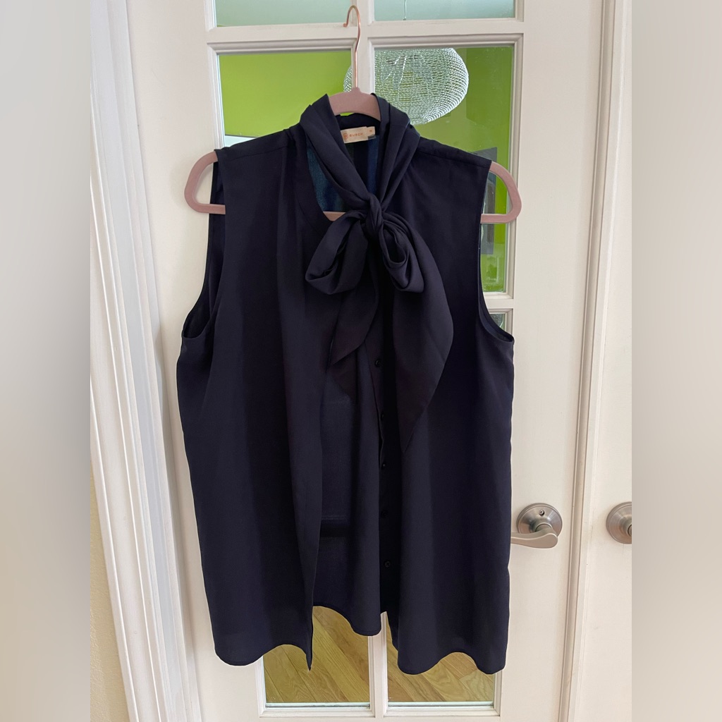 Tory Burch Sleeveless Bow Blouse